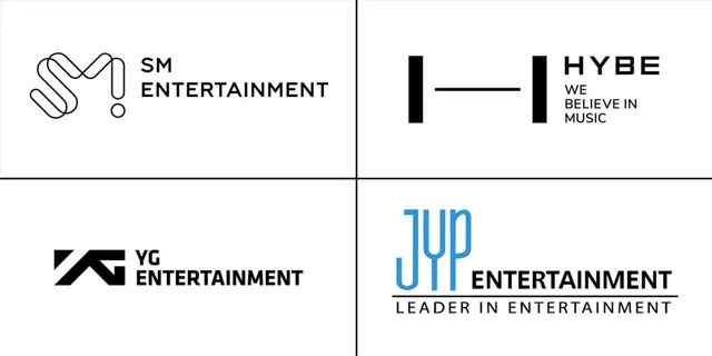 HYBE, SM, JYP, YG